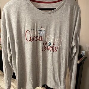 George Gray Long Sleeve Tee with Red Accents